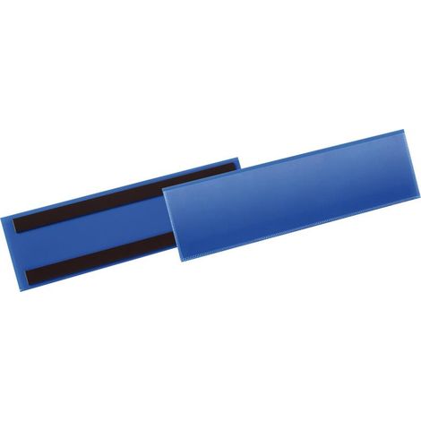 Etikettentasche magnetisch 1/3 A4 quer blau, magnetisch