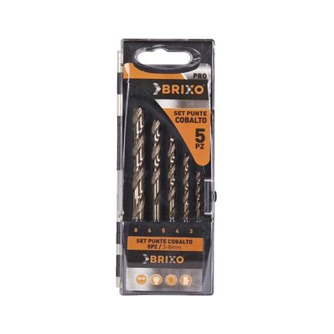 Set 5 punte in acciaio al cobalto per acciaio metallo e ghisa BRIXO