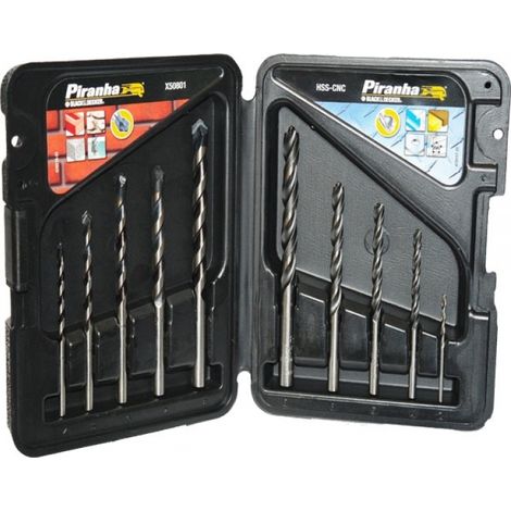 Set 10 punte piranha per cemento e metallo Black & Decker