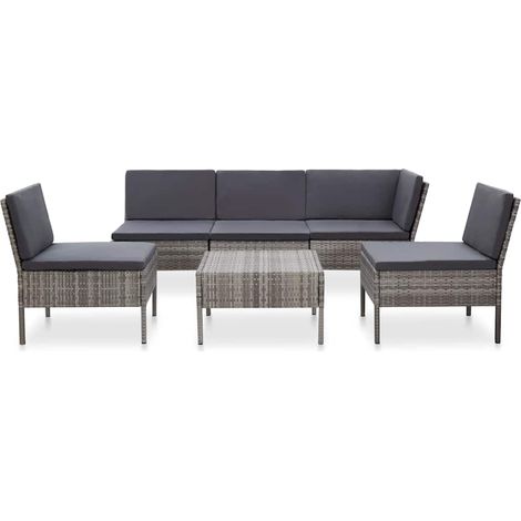 Maison Exclusive - 6-tlg. Garten-Sofagarnitur mit Auflagen Poly R (1/5)