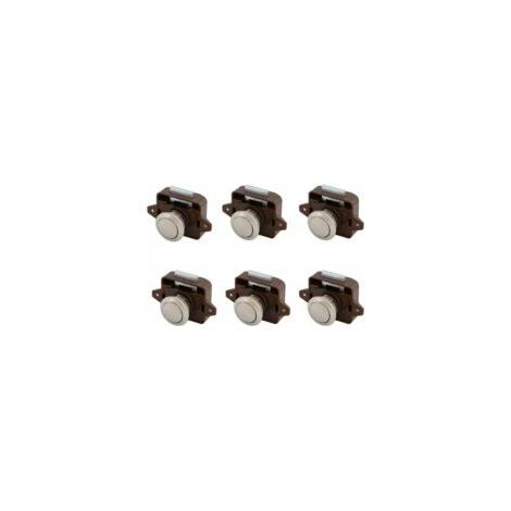Cerradura de botón pulsador cromada ZVD para muebles, cerradura de botón pulsador sin llave, paquete de 6, ideal para autocaravanas, coches, camping, caravanas y barcos - Crezuo (1/4)