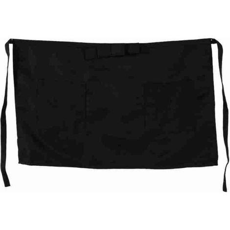 1 Tablier, Coton Polyester, 2 Poches, Nœud Papillon, Noir, Cuisine Bar Café (1/5)