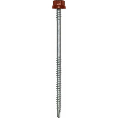 Zacrovis bois 6.5x150 ETANCO - Tête ral 8012 rouge tuile - 100 pièces - 551234054