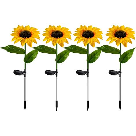 Luz de jardín solar, luces solares de girasol, iluminación exterior LED, luz de camino, luz flotante solar de jardín decorativa, luces de piscina flotantes para terraza, césped, jardín, patio trasero (1/4)