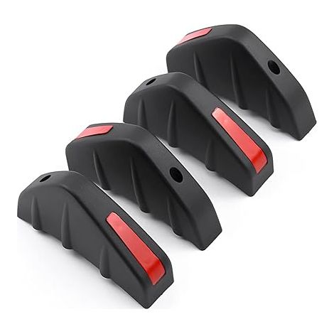 Lntyq 4-teiliger Heckspoiler-Diffusor, Auto-Heckspoiler, Bumper Shark-Heckspoiler, universeller Verschleißschutz-Chassis-Dekorations-Autospoiler (Schwarz/Rot) (1/5)