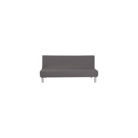 Copridivano senza braccioli grigio argento con cuscino letto elastico scorrevole - Crezuo