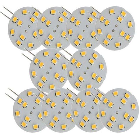 10 Ampopules LED G4 2W 220 lumens 12 LED SMD, blanc chaud 3000K (1/4)