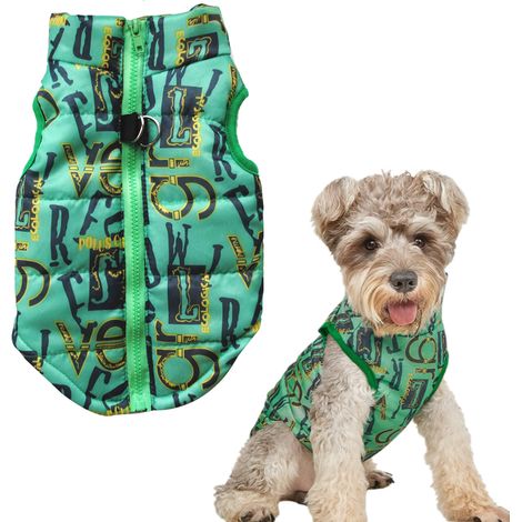1 Veste pour chien, coton épais, boucle de traction, fermeture éclair dos, petit chien, automne-hiver (1/5)