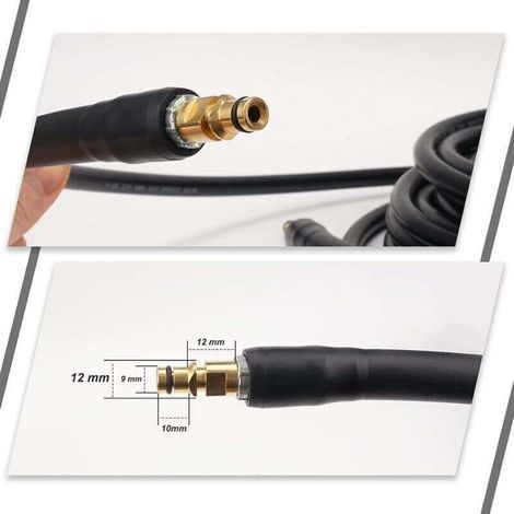 10 m Ersatzschlauch für Kärcher Hochdruckreiniger der K-Serie K2 K3 K4 K5 K6 K7 Click Plug Schnellkupplung (10) (1/3)