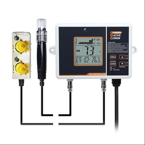 Contrôleur de pH à double relais avec pompe de dosage Enregistrement des données Système Hydroponique Culture serre Aquarium Aquaculture (1/5)