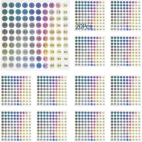 20 étiquettes autocollantes rondes de 1 cm diamètre, noires (1/5)