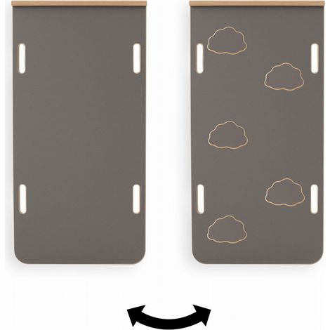Toboggan/mur d'escalade 2 en 1 CLOUDS pour bascule Montessori en L et cubes - gris (1/5)