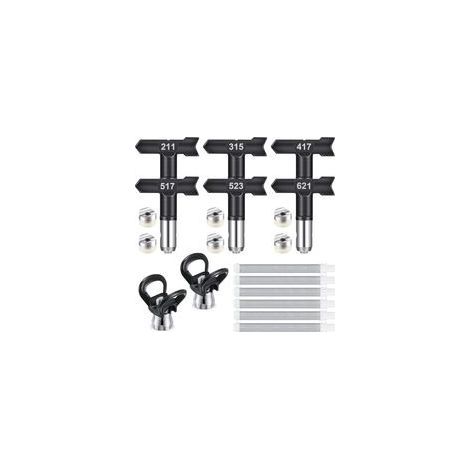 6-teiliges Set aus Airless-Spritzdüsen und 60 Mesh-Filterelementen, Airless-Düsen für Hochdruck-Farbspritzpistolen (211, 315, 417, 517, 523, 621) (1/5)
