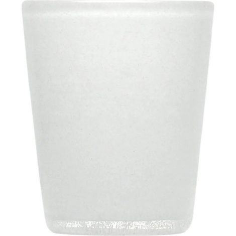 Tumbler aus mundgeblasenem Glas in weiß, 7,8 cm Durchmesser, 10 cm hoch, 0,25 l