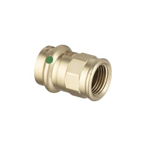 Conector recto de bronce para prensar, hembra - hembra fija con rosca 15x21 - 14