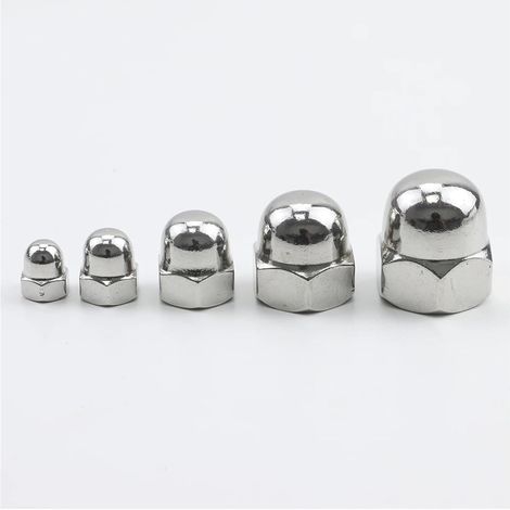 Écrou borgne hexagonal M3 M4 M5 M6 M8 M10 M12 M14 M16 en acier (1/5)
