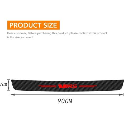 (1 pièce pour coffre) Autocollants de protection de seuil de porte arrière en fibre de carbone pour voiture, compatibles avec les logos Skoda VRS et RS, anti-rayures (1/4)
