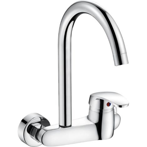 Mitigeur de cuisine cuivre fin cuisine mural chaud et froid robinet double trou ménage évier lavabo balcon buanderie piscine mitigeur sans tuyau (1/3)