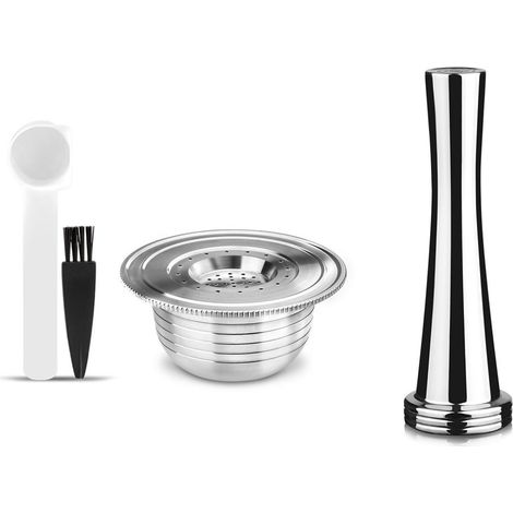 Capsule de café réutilisable en acier inoxydable compatible avec Bialetti, capsule de café rechargeable pour machine à café Bialetti, avec presse à café (1/5)