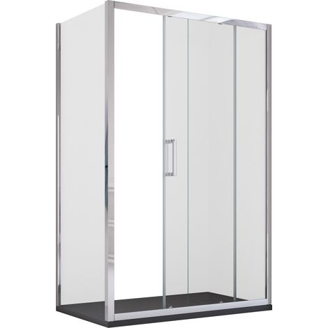 Box doccia due lati h190 anta scorrevole trasparente 6mm agatina, misura 75x120 (1/5)