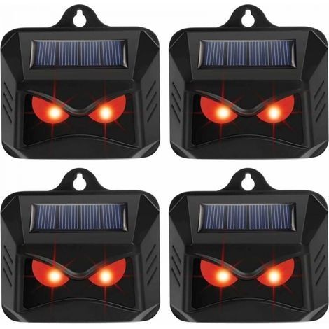 Lumière solaire de contrôle des prédateurs 4-Pack - Dissuasion de renards pour les jardins - Répulsif pour animaux - Dispositifs répulsifs pour cerfs - Répulsif pour chats - Répulsif pour renards (1/4)