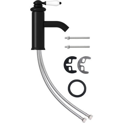 Bathroom Basin Faucet Black 130x180 mm vidaXL
