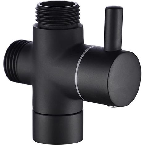 Robinet de commutation de douche, robinet à trois voies pour baignoire-douche, robinet de Conversion de robinet, noir (1/4)
