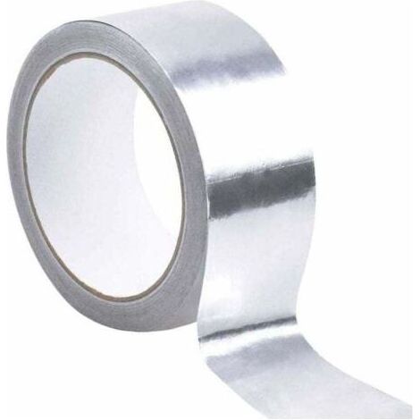 Ruban de feuille d'aluminium argenté - 1mm X 50mm X 20m, ruban d'étanchéité étanche, ruban de renforcement résistant aux températures élevées pour les conduits de ventilation (1/4)
