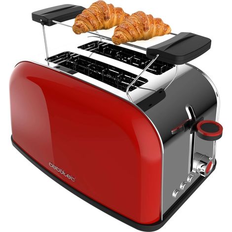 Grille-pain Rouge Inox 2 Fentes 850W Vertical (1/2)