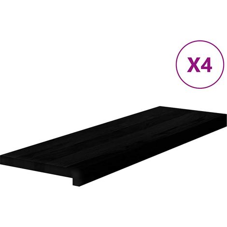 Marches d'escalier 4 pcs marron foncé 80x30x2 cm chêne massif (1/5)