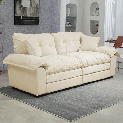 Canapé à coussins double épaisseur (Mousse à mémoire de forme + Ressorts ensachés) — Un canapé deux places confortable  le choix idéal pour les petits salons, les appartements et les bureaux. (1/4)