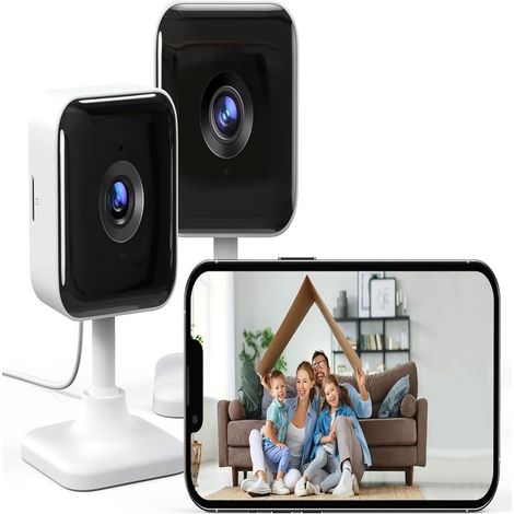Zwei WLAN-Überwachungskameras für den Innenbereich mit Nachtsichtfunktion, eine A3-Kamera mit hochauflösender, bidirektionaler Nachtsicht und eine A3-Weißlichtkamera. (1/5)