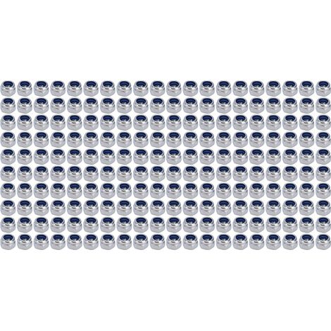 Écrous hexagonaux autobloquants M4 en acier inoxydable, 200 pièces, M4 X 0,7 mm pour robots, électriciens et menuiserie. (1/5)