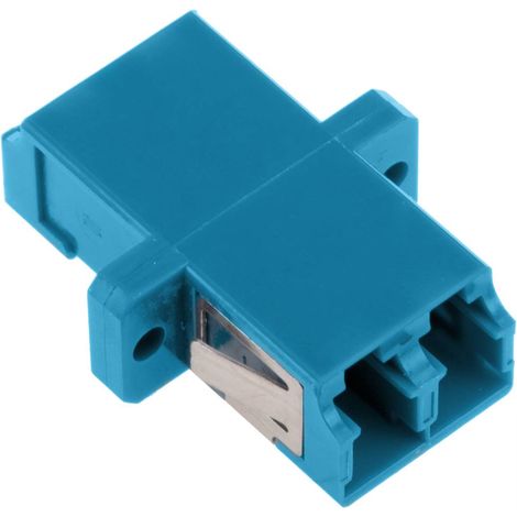 Acoplador de fibra optica LC a LC monomodo duplex  Azul (1/4)
