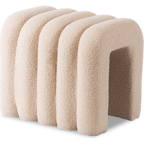 Pouf imbottito a forma di pixel, beige, moderno (1/5)