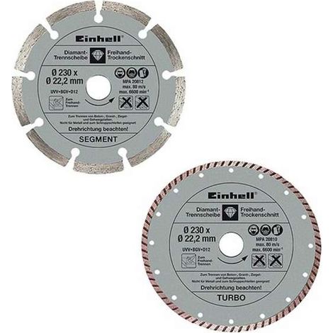 Set 2 dischi da taglio diamantati da 230mm Einhell