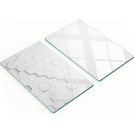 Tablas de cortar y servir de vidrio decorativas hexagonales de 2x30x52 cm