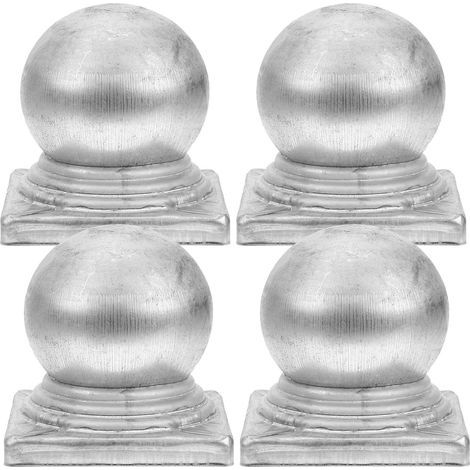 Runde Pfostenabdeckungen 4 Stück aus Metall für Zaun und (1/5)