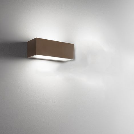 Step Applique  2 luci alluminio colore corten interni e esterni attacco E14 biemissione 30cm