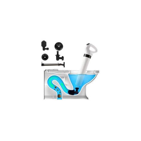 WC-Reiniger, Abflussreiniger, Leistungsstarker elektrischer Abflussreiniger mit Luftfunktion, Hochdruckreinigungspumpe, WC-Reiniger für Küche und Bad – Crezuo