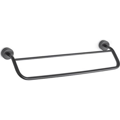 Porta salviette barra doppia 60 cm in acciaio inox nero opaco  Monde-N kamalu