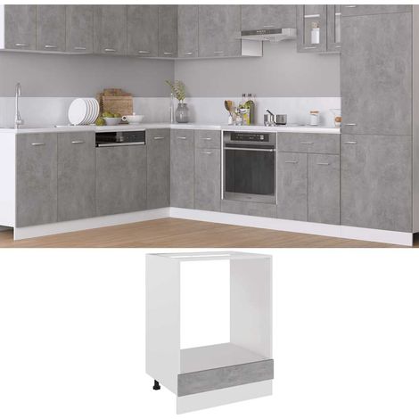 Herdumbauschrank Lyon Betongrau 60x46x81,5 cm Holzwerkstoff