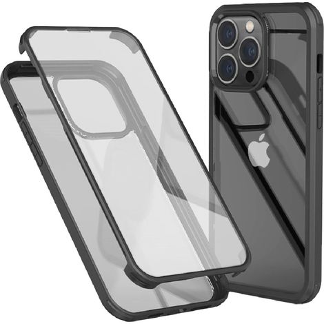 Funda con cristal templado y marco de TPU para iPhone 14 Pro Max, negra (1/5)
