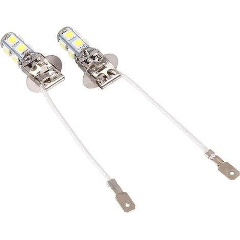 Ampoule Antibrouillard H3 - LED 12 V - 6500 K - 9 SMD Blanc - Compatible Voiture DC12V - Lot de 2 (1/3)