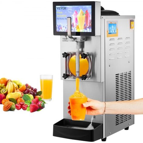 Machine à Granités Commerciale 8L Machine à Granitas en Inox Alimentaire Machine à Slushie Réfrigération Rapide Panneau Intelligent Distributeur Diverses Boissons Frappées Restaurants Cafés Bars (1/4)