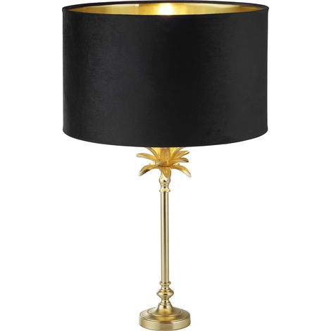 Lampada Da Scrivania Contemporanea Palma Metallo Ottone E Nero 1 Luce E27 (1/5)