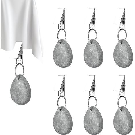 6 pesas de piedra para manteles, pesas de mármol para manteles, pinzas decorativas para manteles, pinzas para manteles de exterior para uso en exteriores, jardín, fiestas, picnics, manteles pesados (1/5)