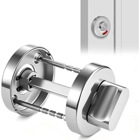 Rosace de WC avec Indicateur de Reçu Serrure de Porte en Acier Inoxydable Serrure de Salle de Bain avec Indicateur de Verrouillage en Acier Inoxydable Serrure de Porte de Salle de Bain (1/5)