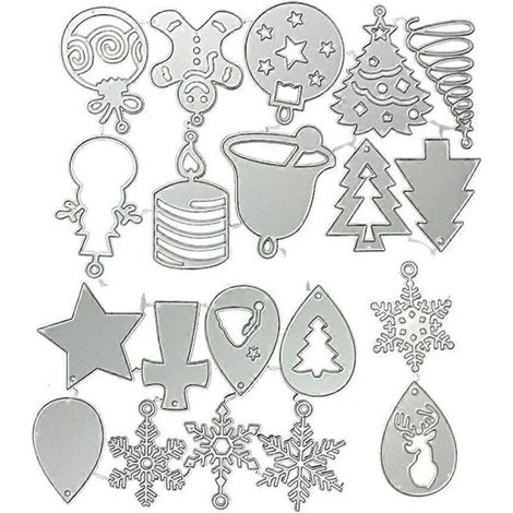 Pochoirs de découpe en métal pour boucles d'oreilles de Noël, pour scrapbooking et décoration.