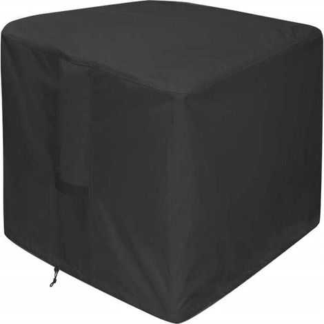 Housse de protection pour foyer - Housse de table de foyer carrée 420D imperméable et résistante pour patio - Noire (carrée - 82 x 82 x 61 cm) (1/4)